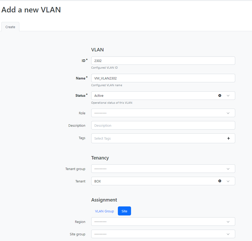 new vlan