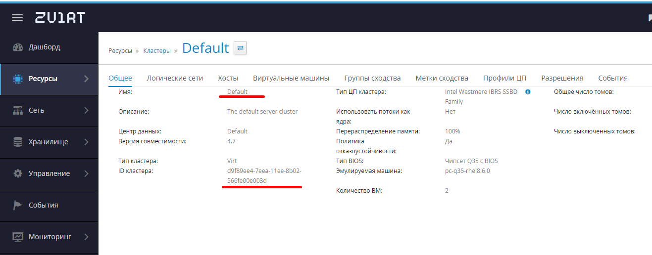 cluster name