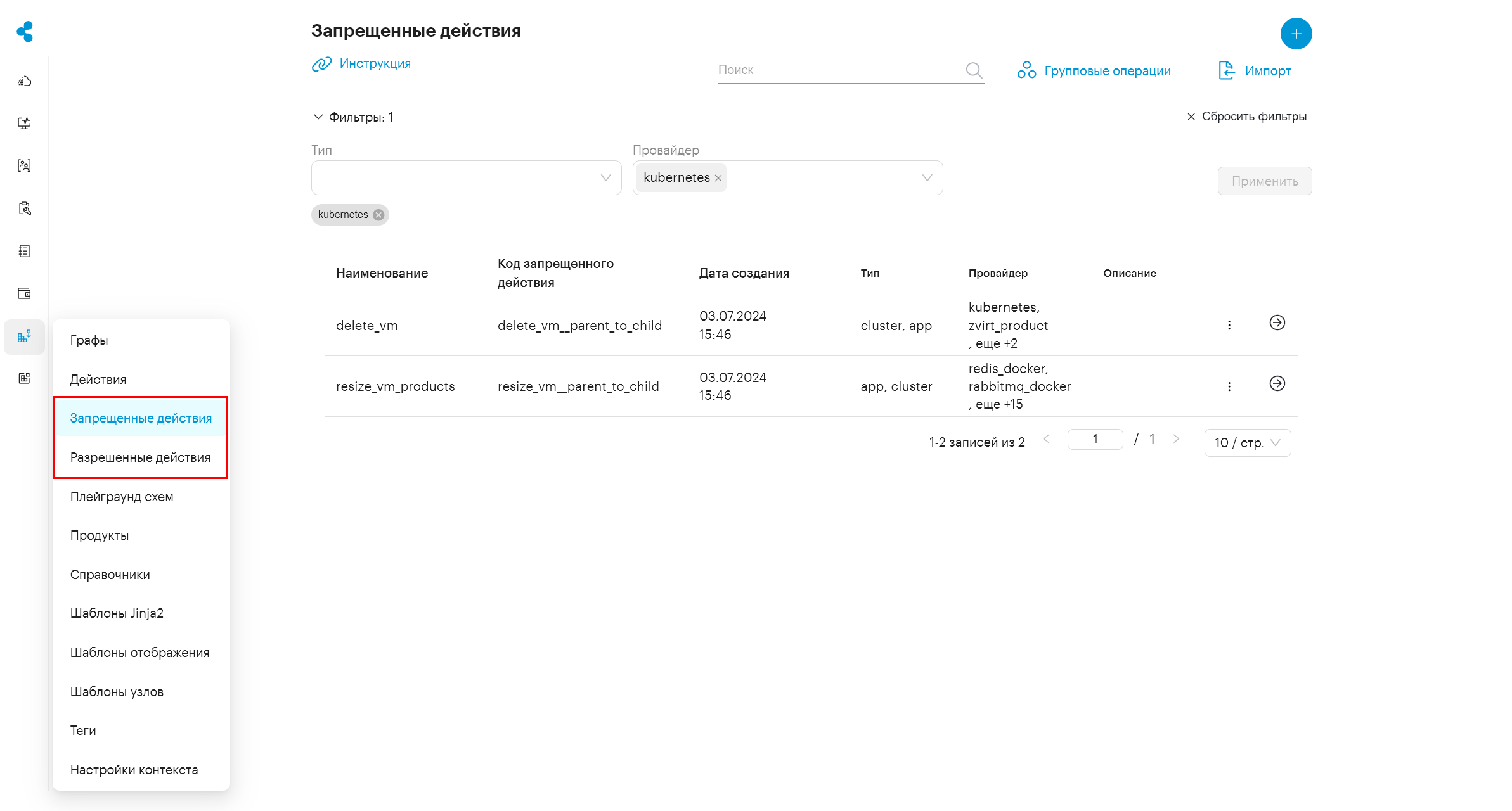 constructor restrictive actions main