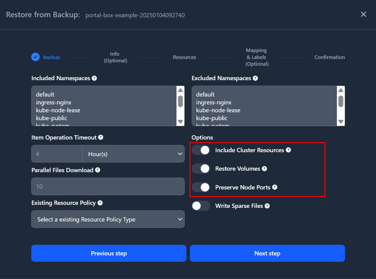 velero restore volumes 2