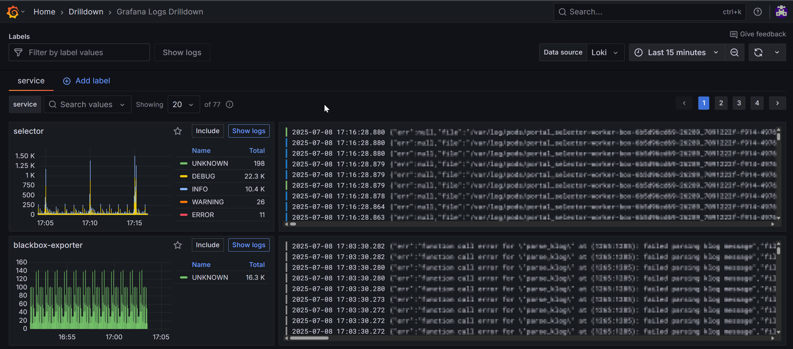 grafana loki drilldown