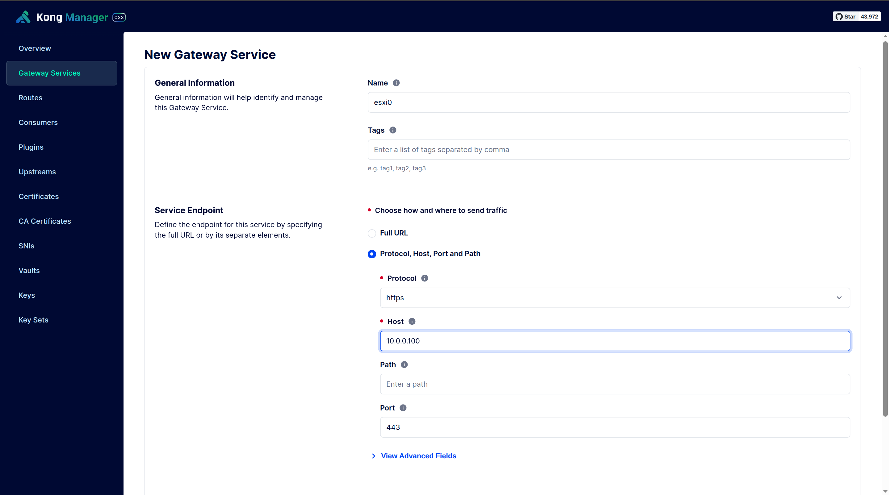 kong manager create esxi 2