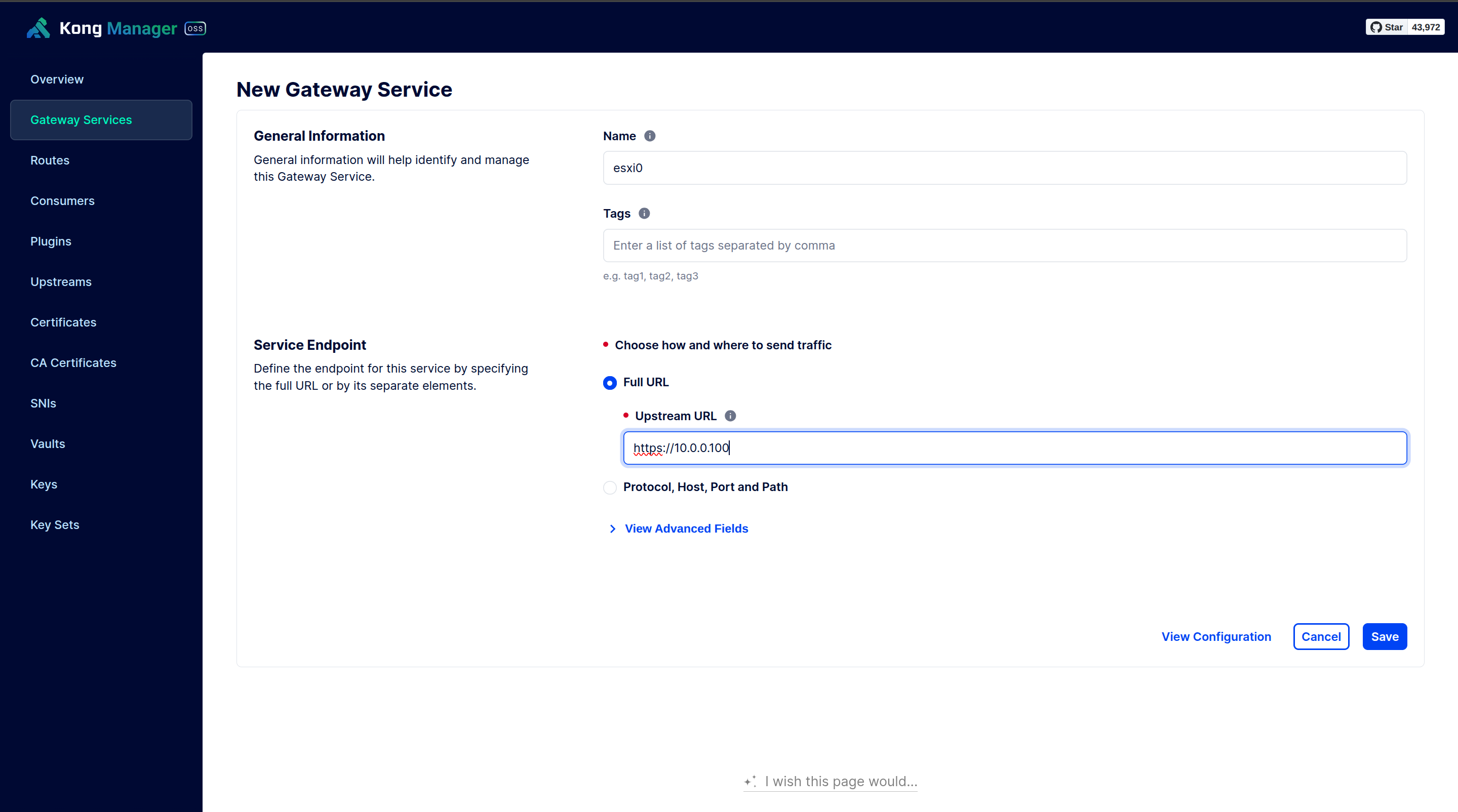 kong manager create esxi 3