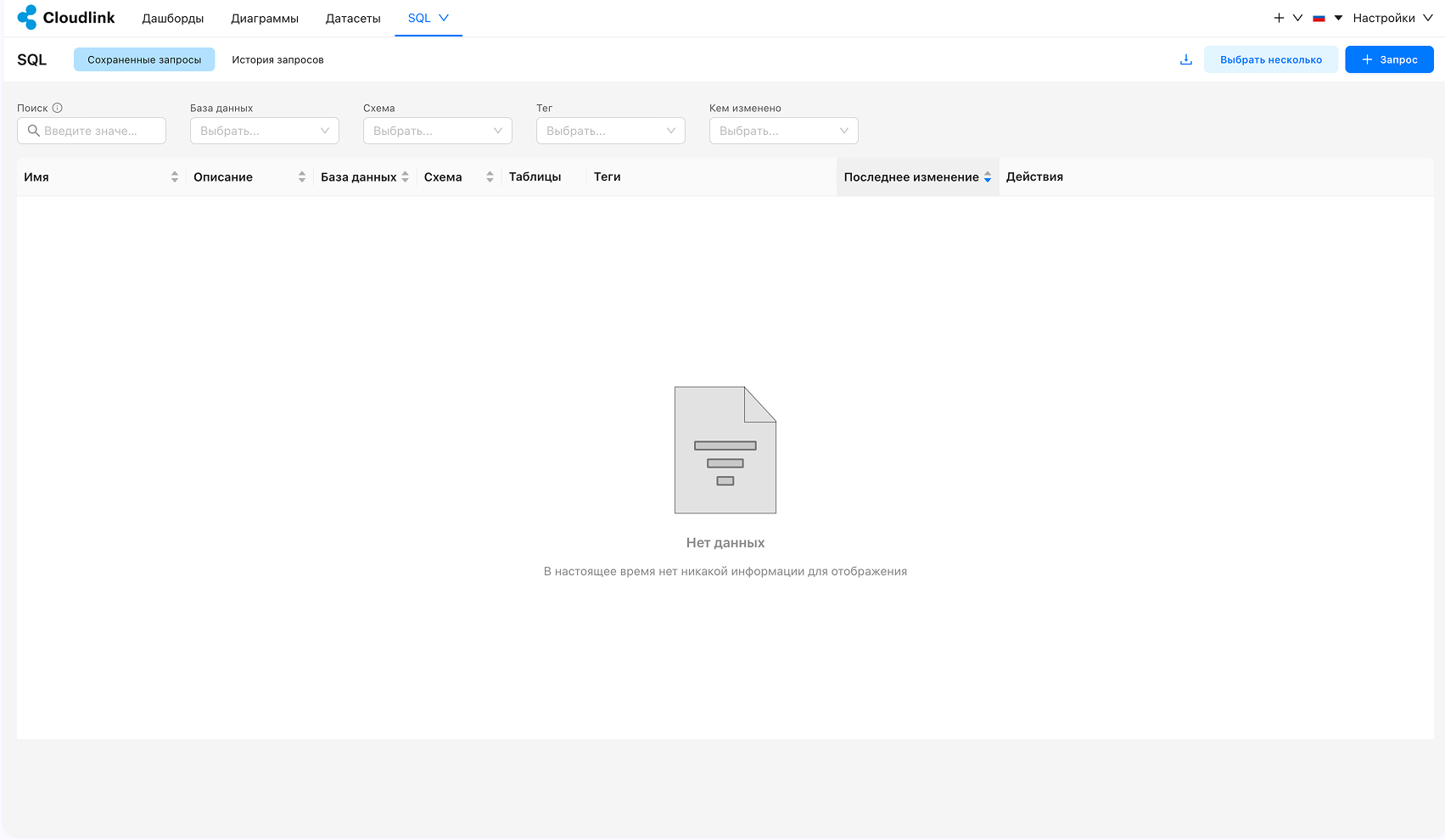 data analytics saved requests page