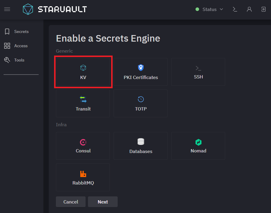 secrets in vault 2