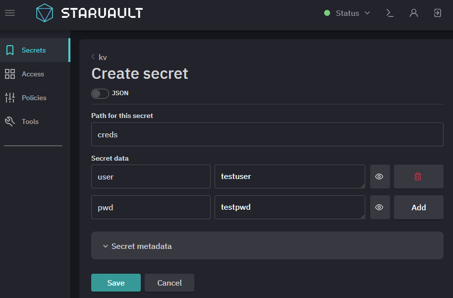 secrets in vault 4