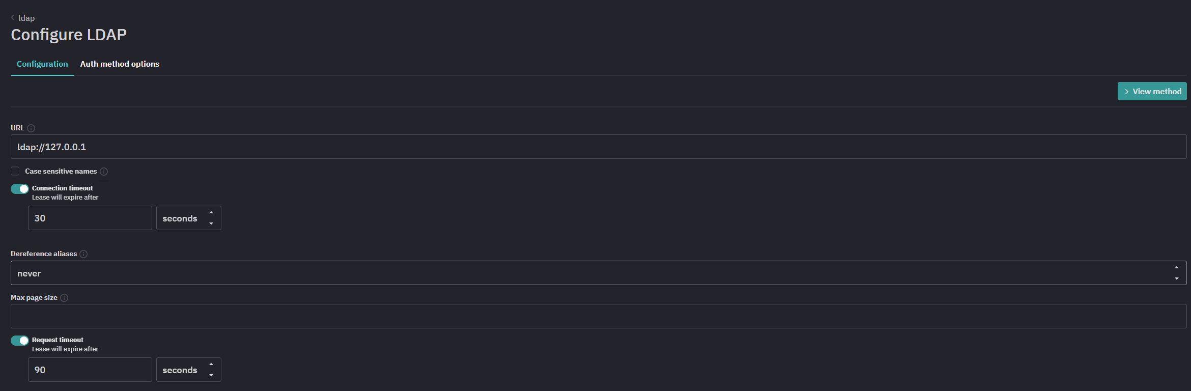 Настройка метода аутентификации LDAP в StarVault