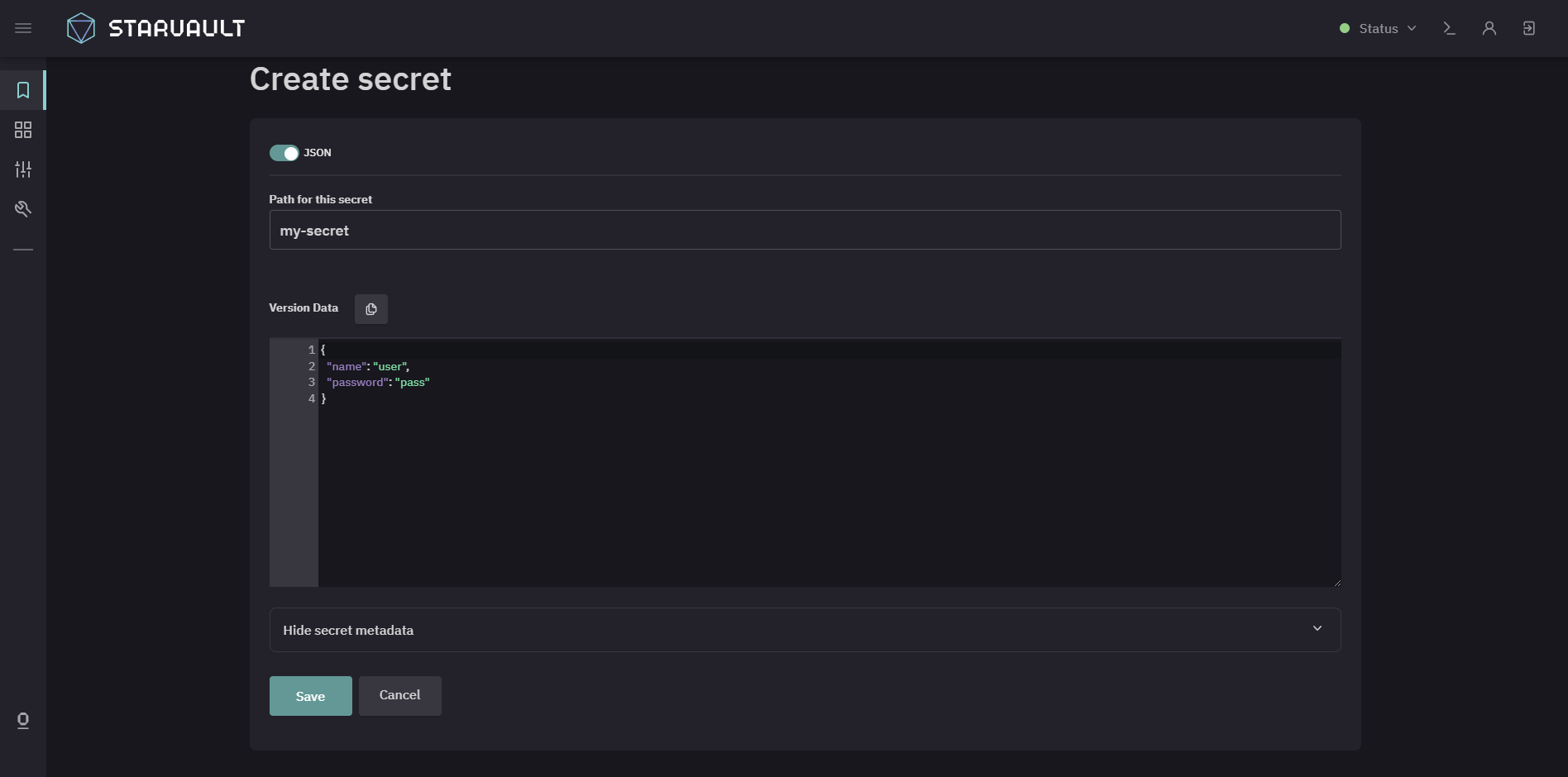 kv2 create secret 4