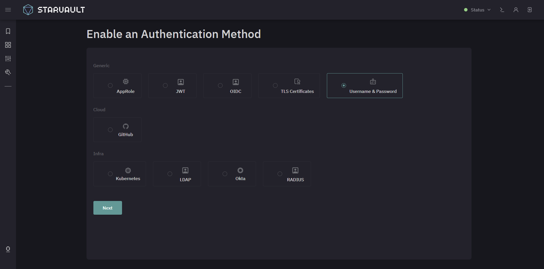 enable userpass 1