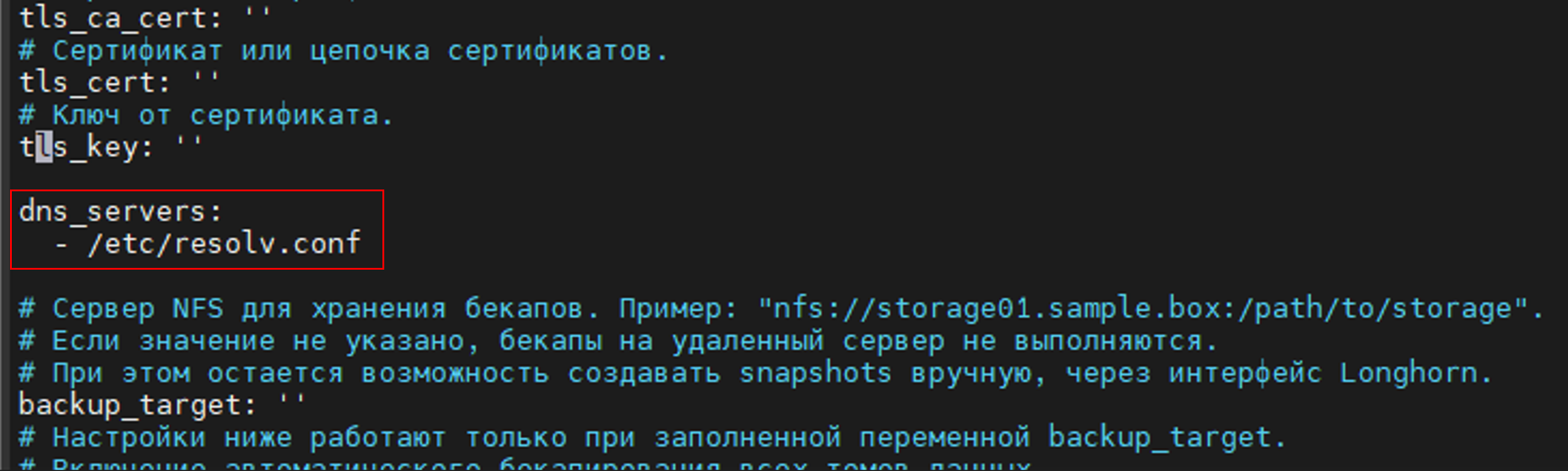 dns serv cfg default