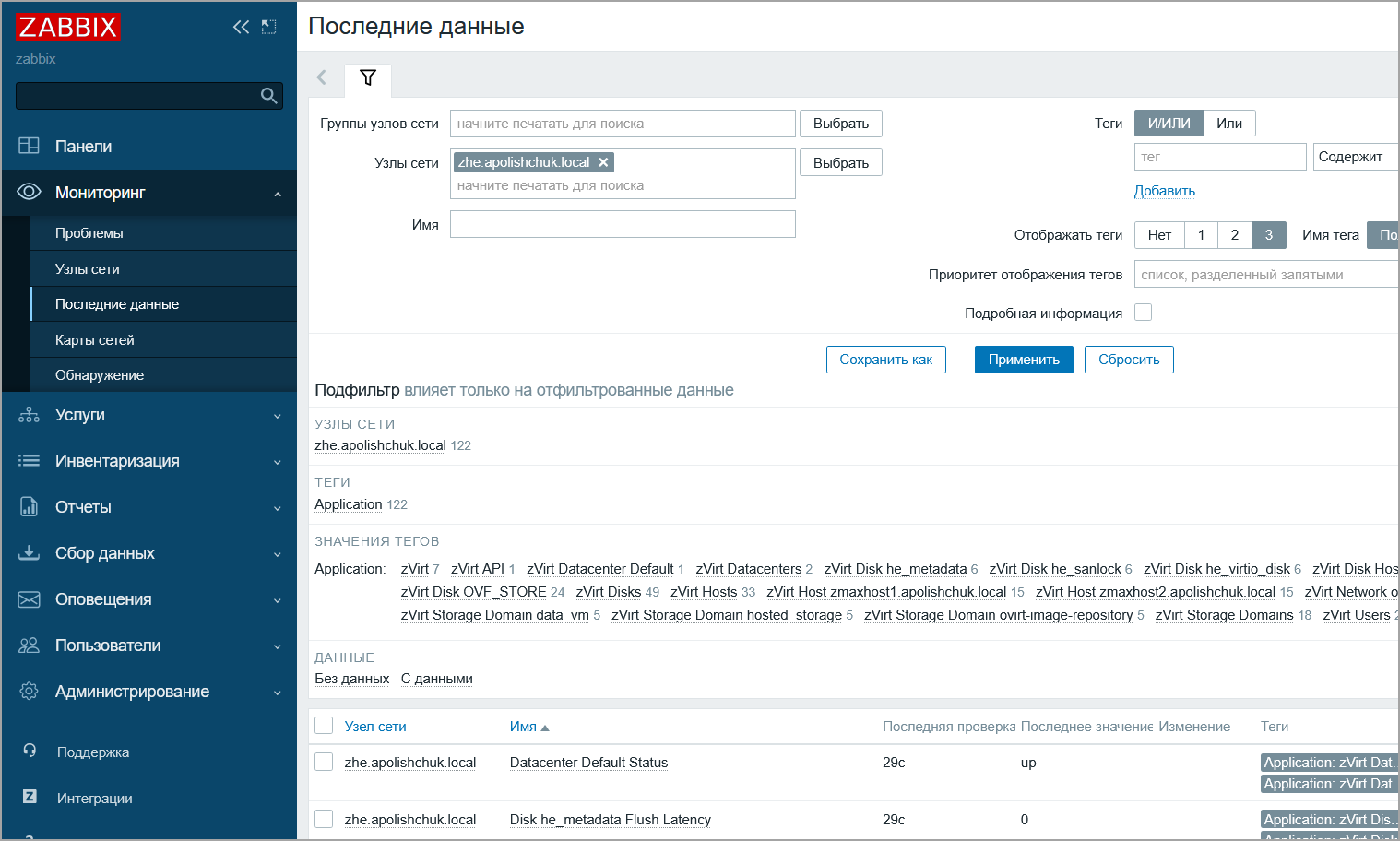zabbix result