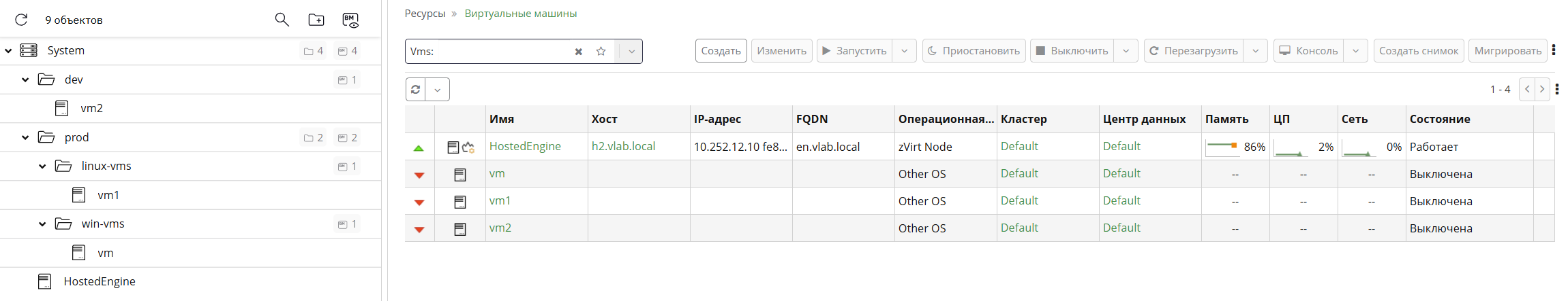 s folder vm overview