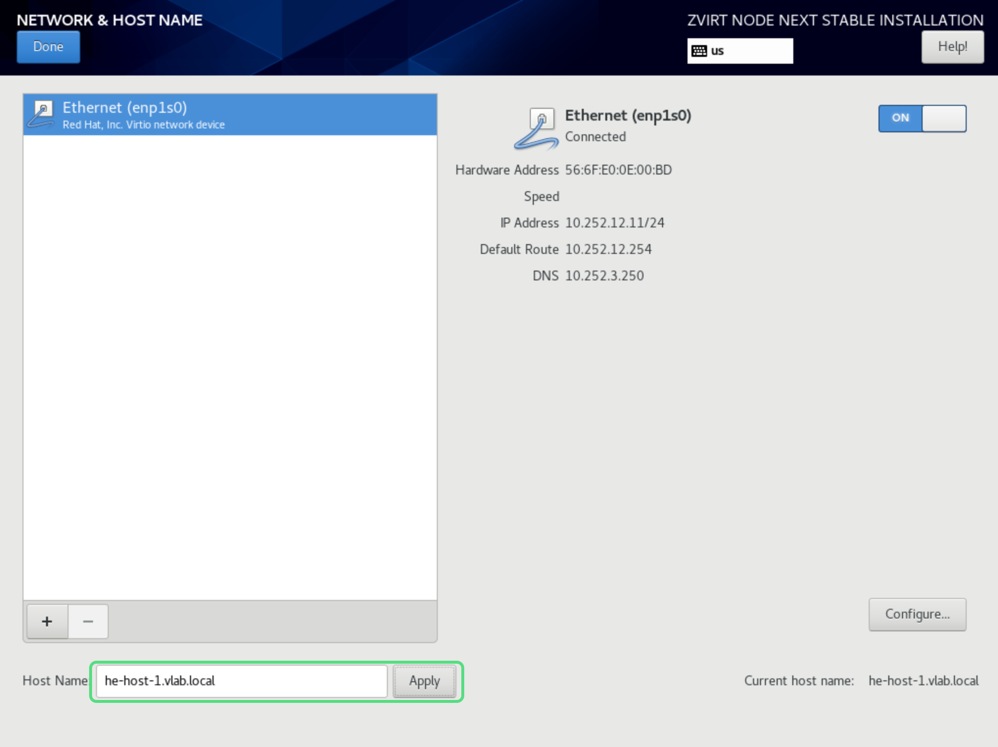 install node hostname