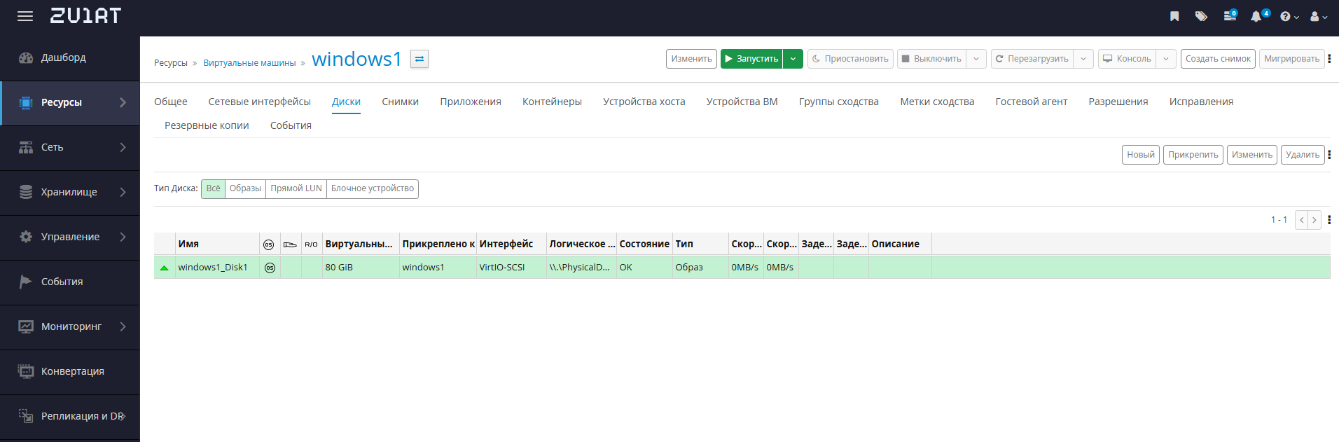 vdisk view