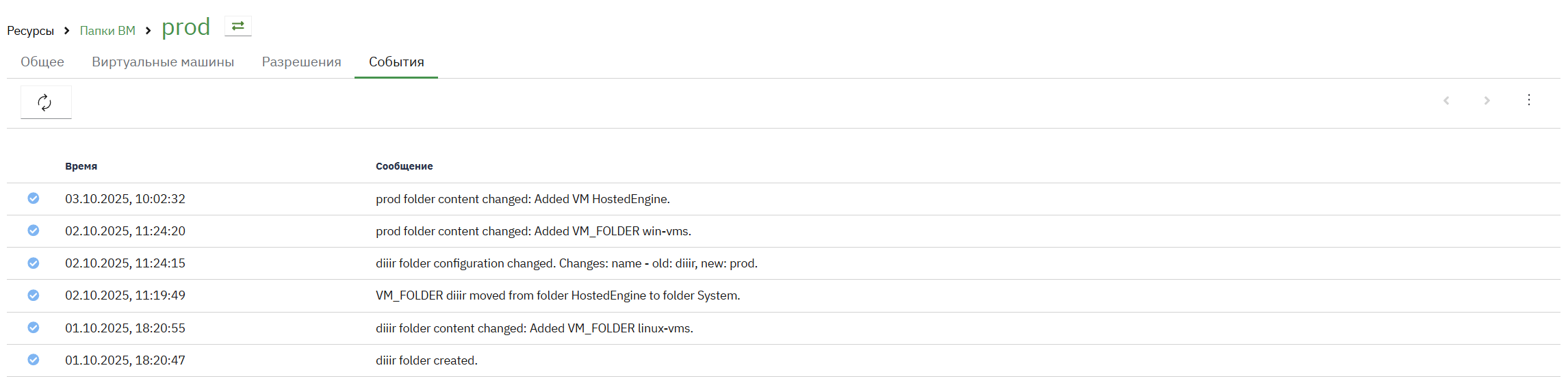 s folder view events